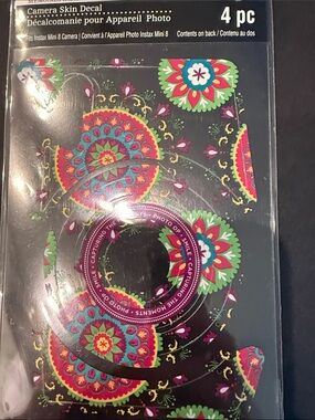 Floral Mandala Camera Skin Decal - Vibrant Multicolor for InstaMax Fuji camera